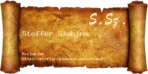 Stoffer Szabina névjegykártya